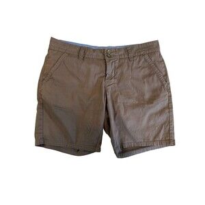 Toad & Co Letty Shorts Women’s Size 8 Brown 8” Inseam Organic Cotton Sustainable